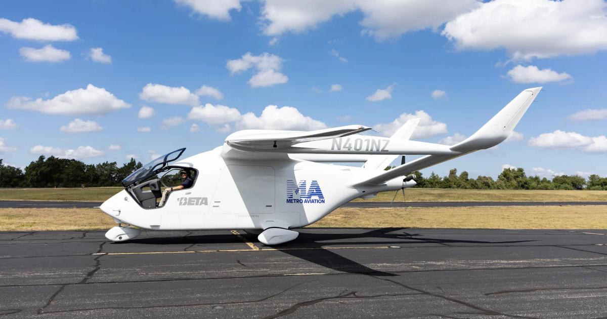 Beta Alia CX300 aircraft in Metro Aviation livery