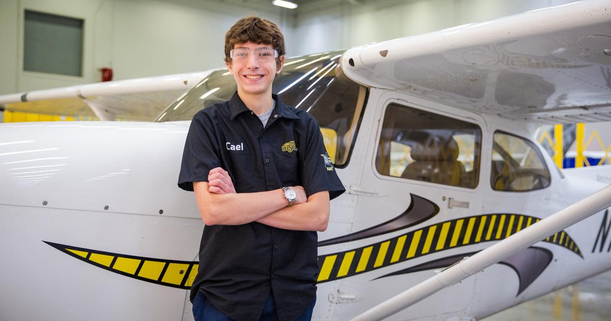 Cael Miller, A&P Youth Apprentice, at WSU Tech