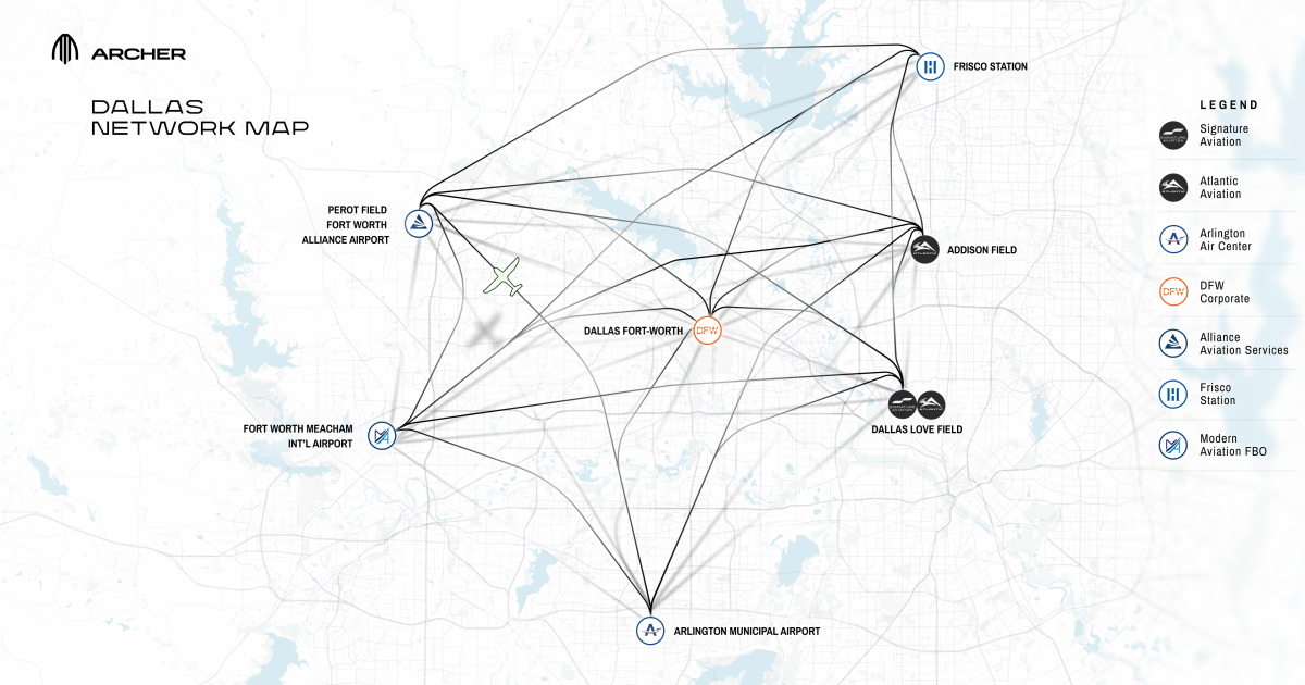 Archer Announces eVTOL Air Taxi Services For Texas Triangle | Aviation ...