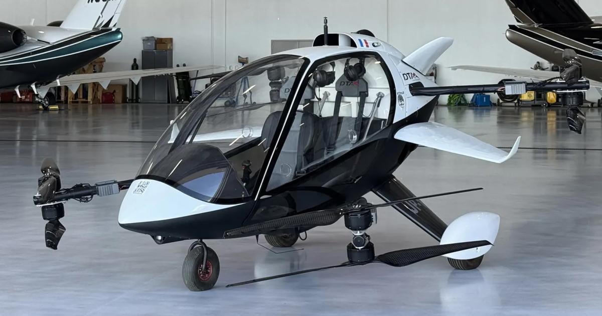 DTA Aircraft JP1 eVTOL in hangar