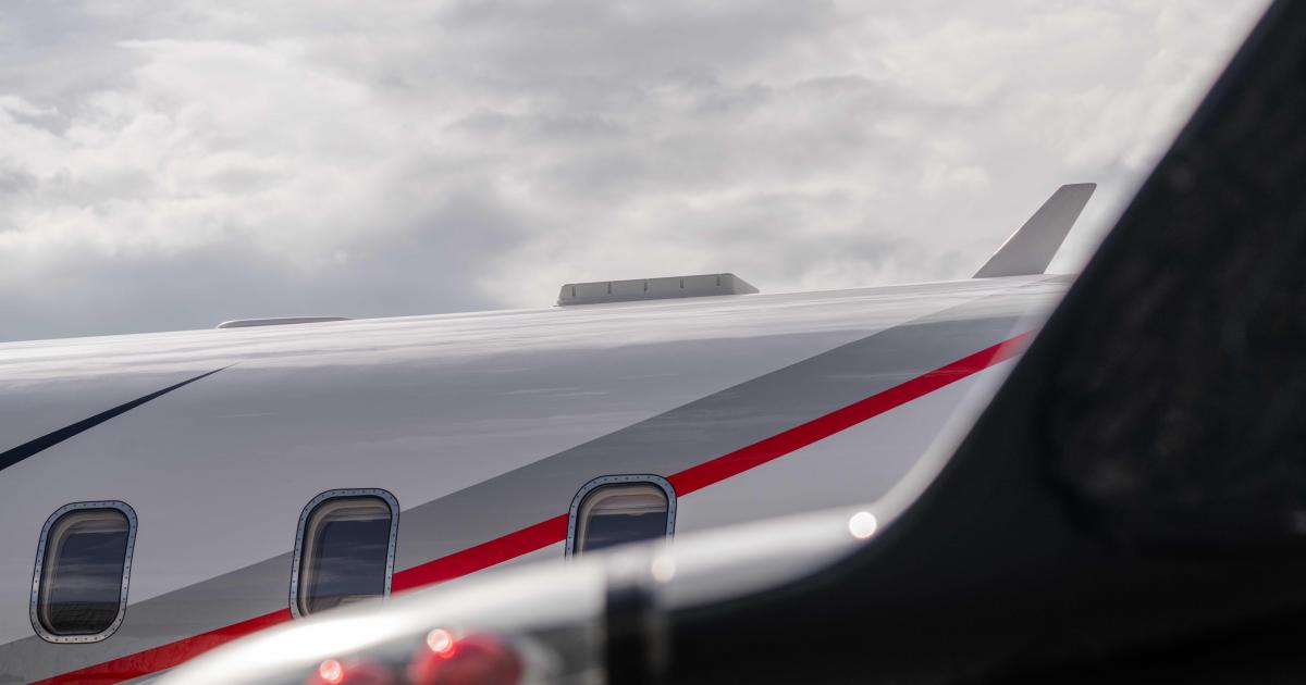 Gogo Galileo antenna on Pilatus PC-24 business jet