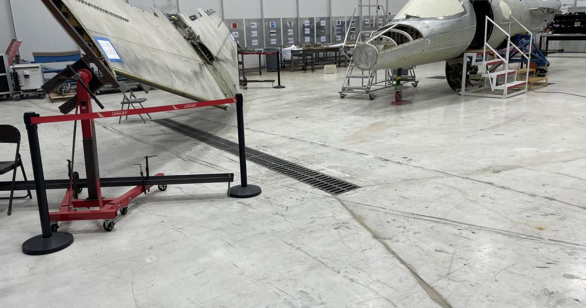 Lear 23-003 Disassembled in hangar