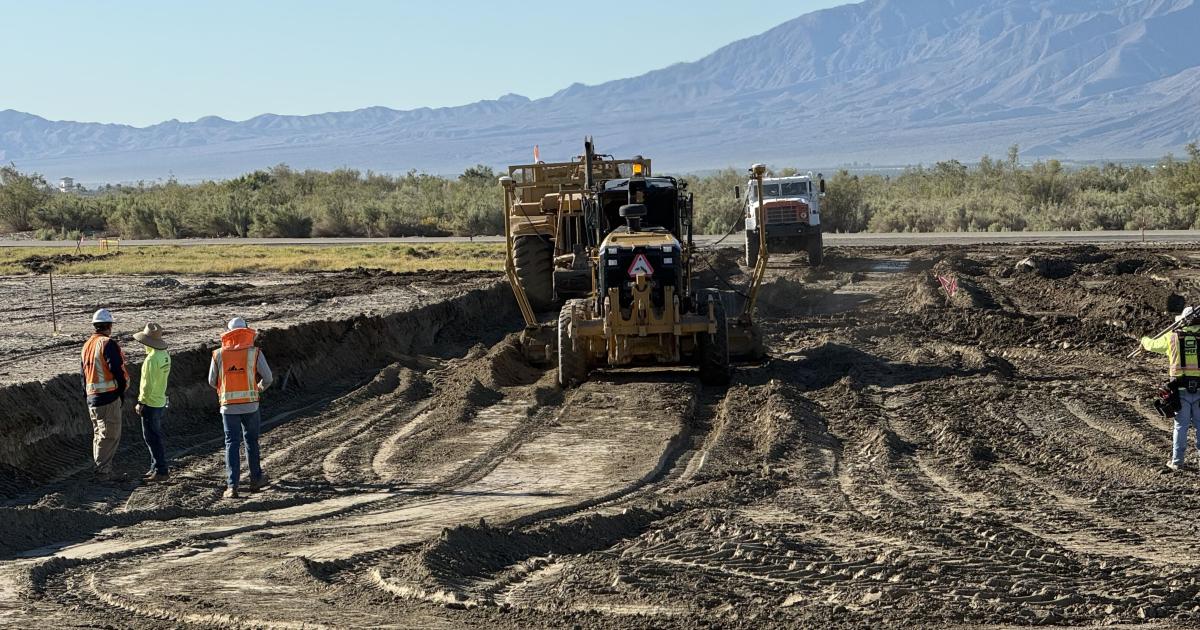 ground being prepared for new Desert Jet ramp