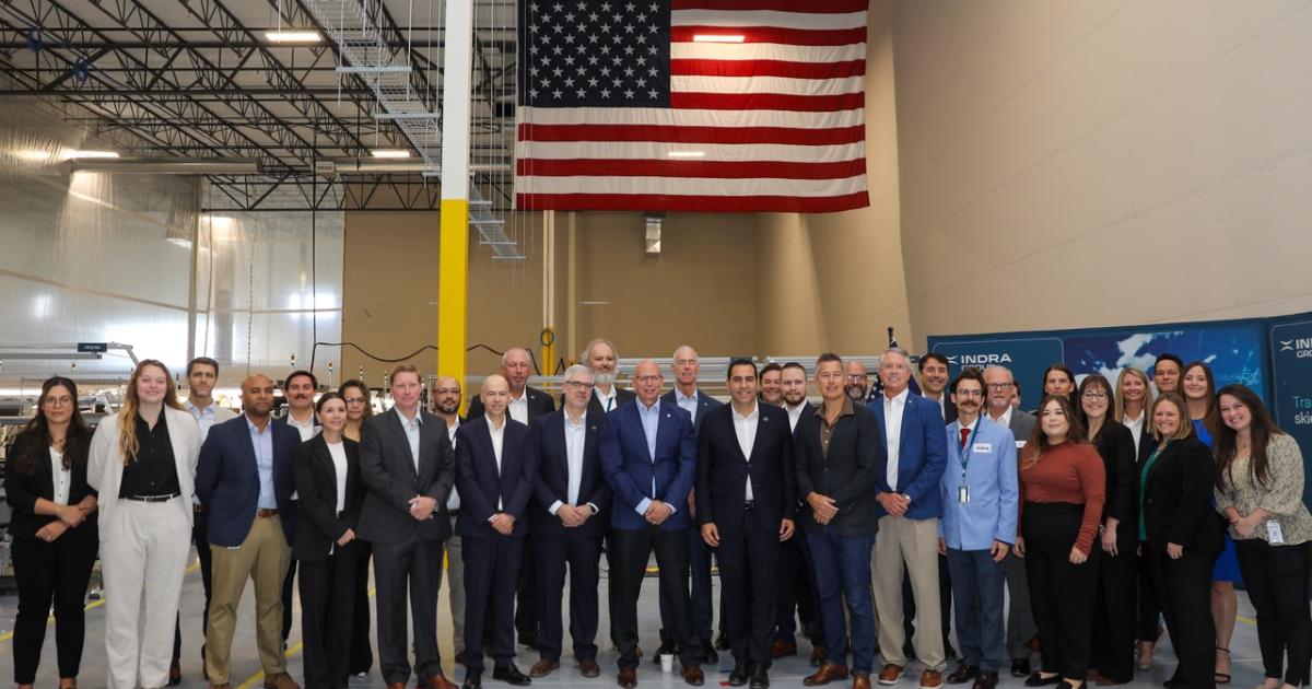 Dignitaries at Indra Group USA Olathe, Kansas plant