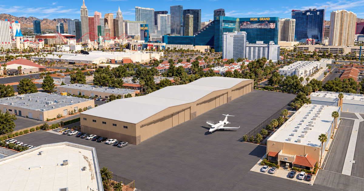 Artist rendering of planned new hangars at KLAS