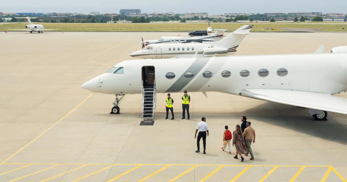 private jet on ramp