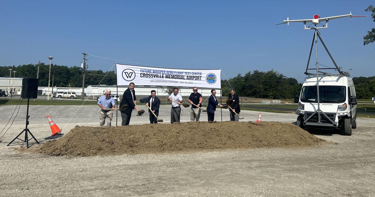 Groundbreaking ceremony for Whisper Aero's Flight Test Center at Crossville Memorial Airport