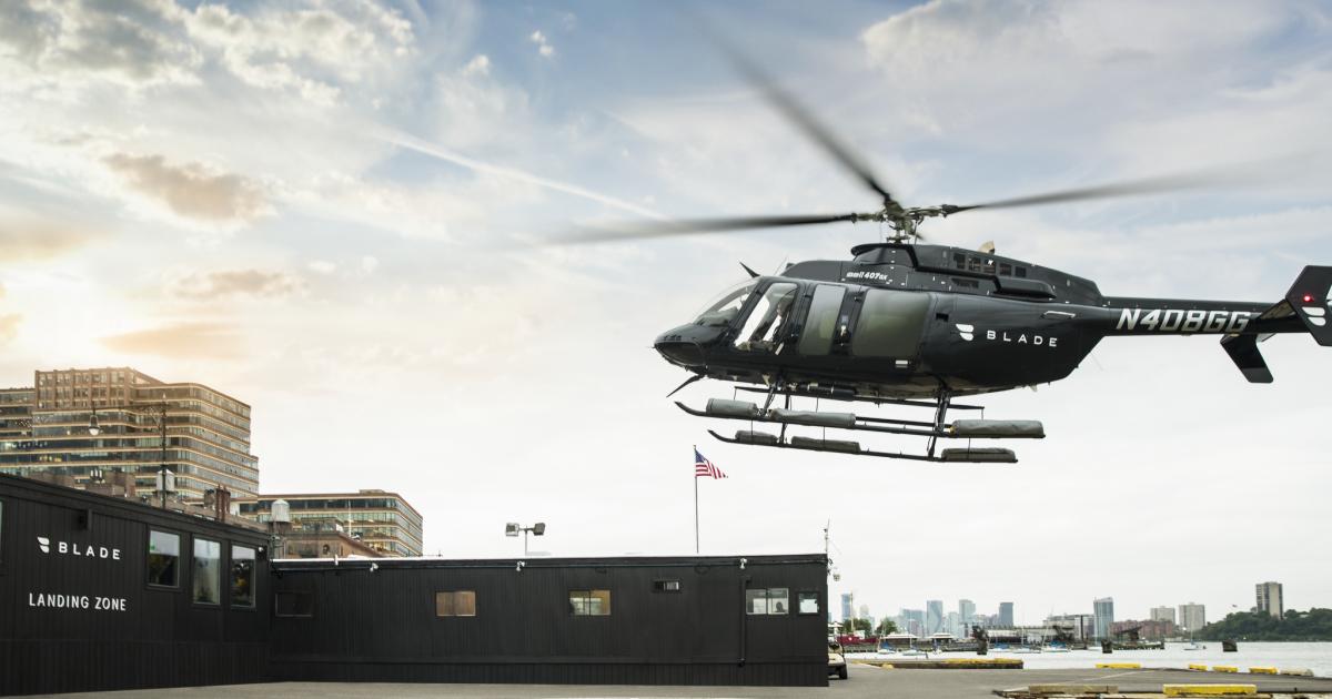 Blade offers charter flights in helicopters.