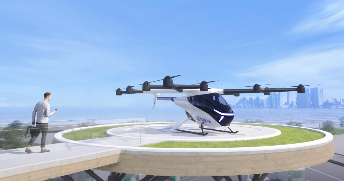 SkyDrive plans its two-seat SD-05 eVTOL aircraft to be used for air taxi services.