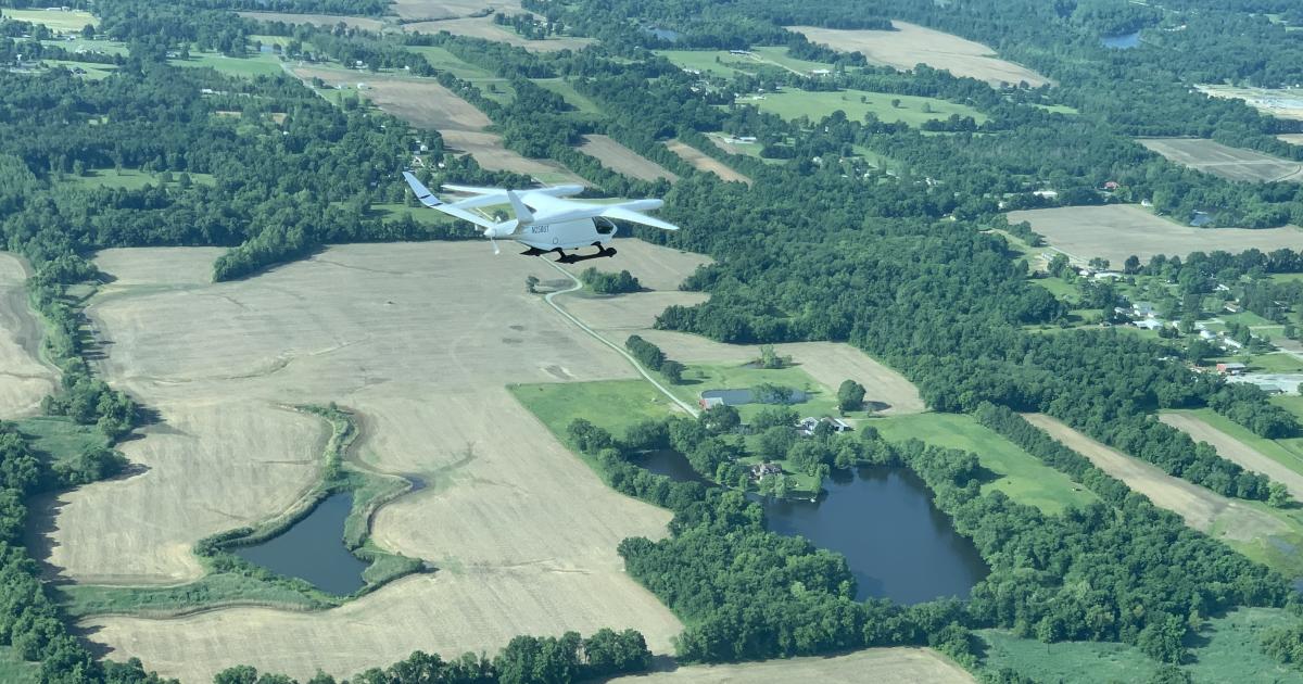 Beta Technologies flew its Alia 250 eVTOL aircraft between two of Amazon's Air Hubs in Ohio.