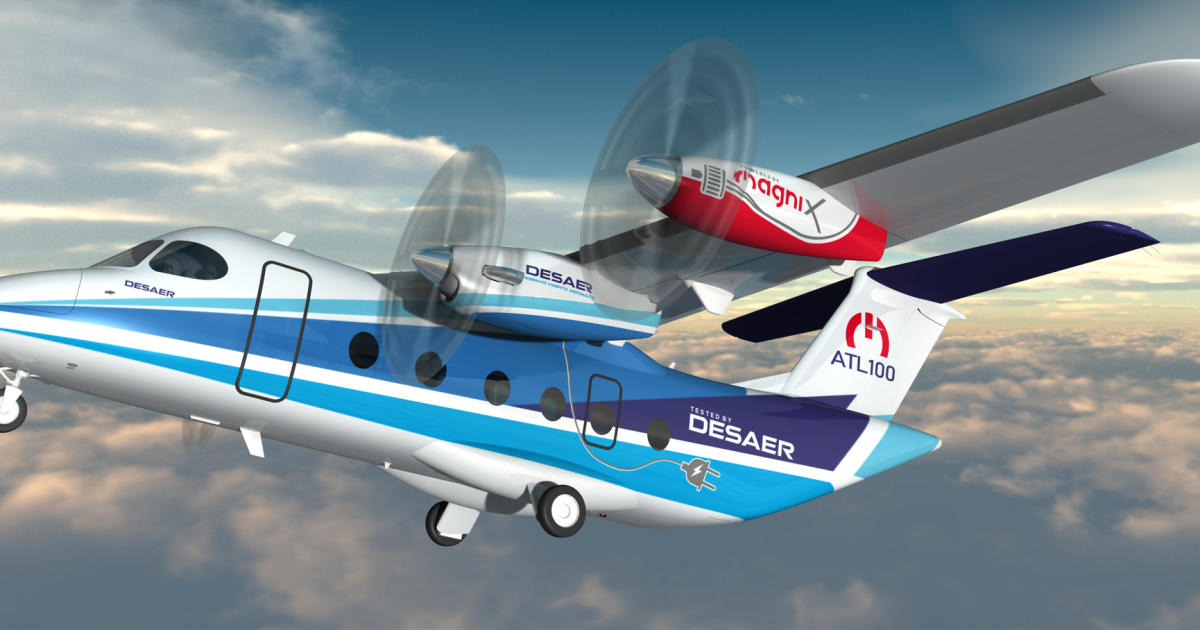 Desaer's planned hybrid electric ATL100 regional airliner