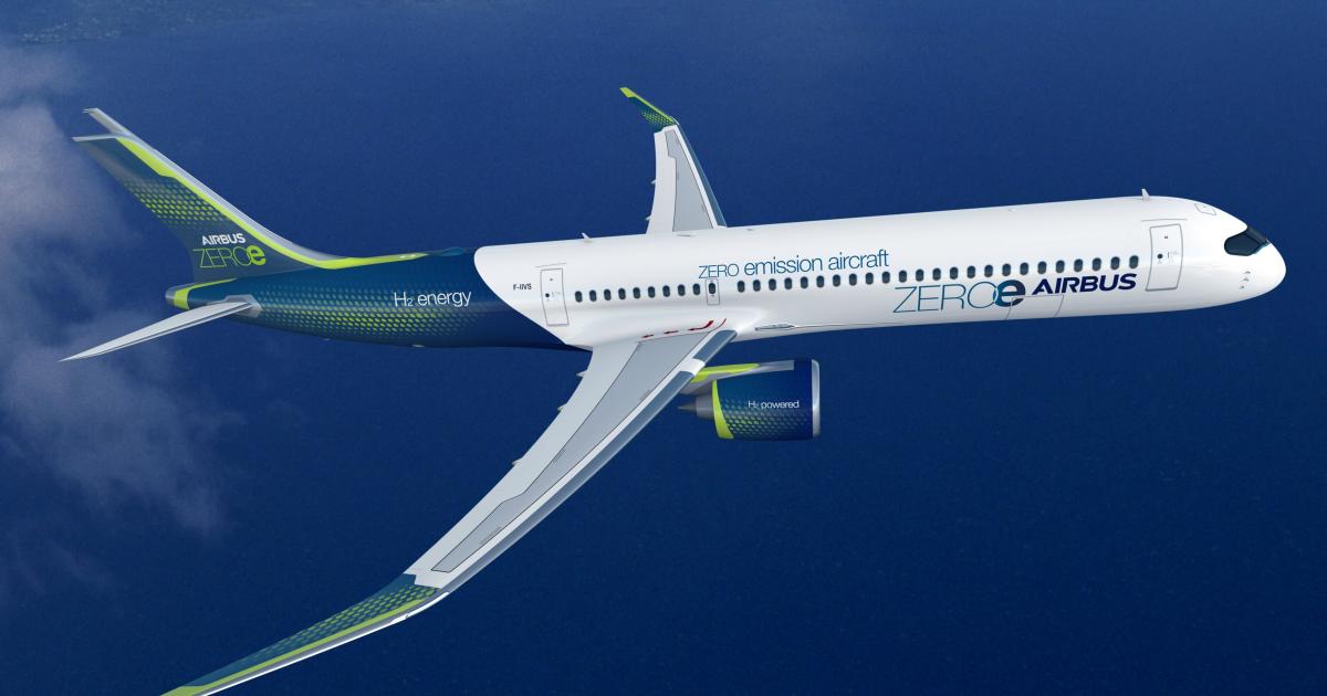Airbus is assessing three hydrogen-powered airliner concepts under its ZeroE project.