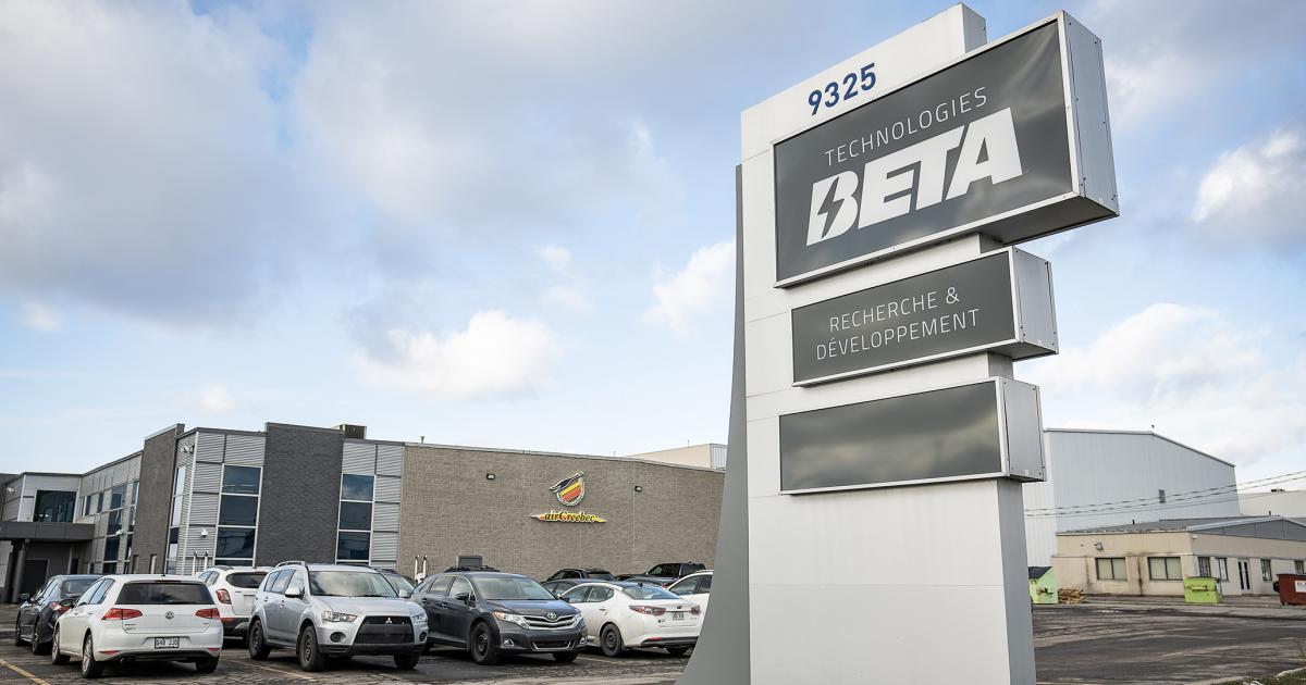 A photo taken outside Beta's new research and development facility in Montreal