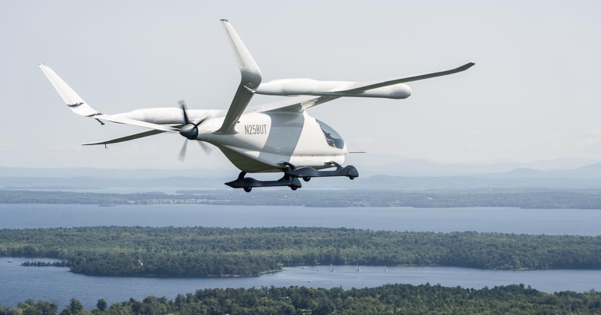 Beta's Alia aircraft prototype is pictured in flight