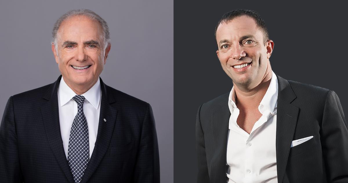 Former Air Canada president and CEO Calin Rovinescu (left) and technology investor Mitch Gerber