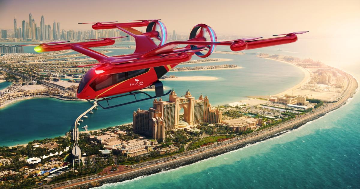 Falcon Aviation will operate Eve's eVTOL aircraft in Dubai.