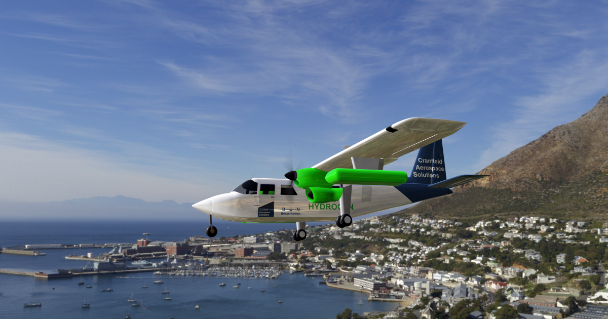Cranfield Aerospace plans to convert the Britten-Norman Islander commuter aircraft to hydrogen propulsion.