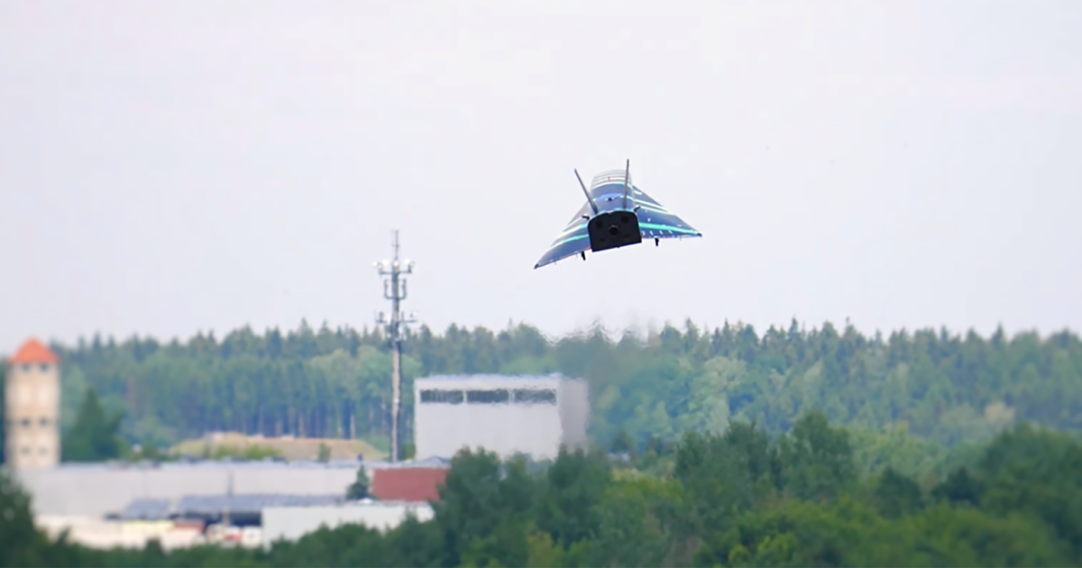 Destinus's Jungrau technology demonstrator is pictured during a test flight in July 2022.