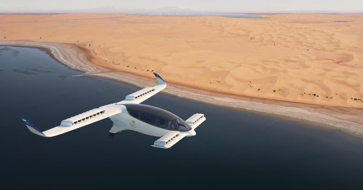 Lilium eVTOL vehicle in flight in the Middle East