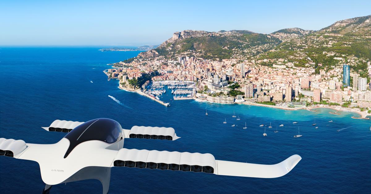 The Lilium Jet eVTOL aircraft is set to be used for private charter flights to locations such as Monaco on the French Riviera.