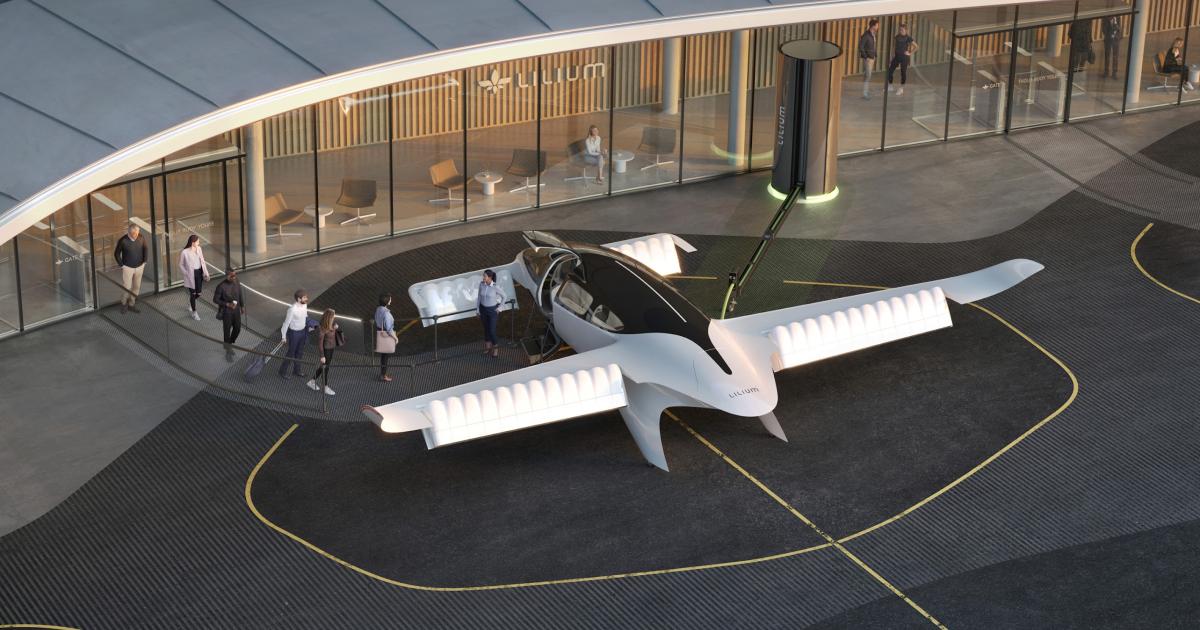 Lilium's eVTOL aircraft will operate from vertiports.