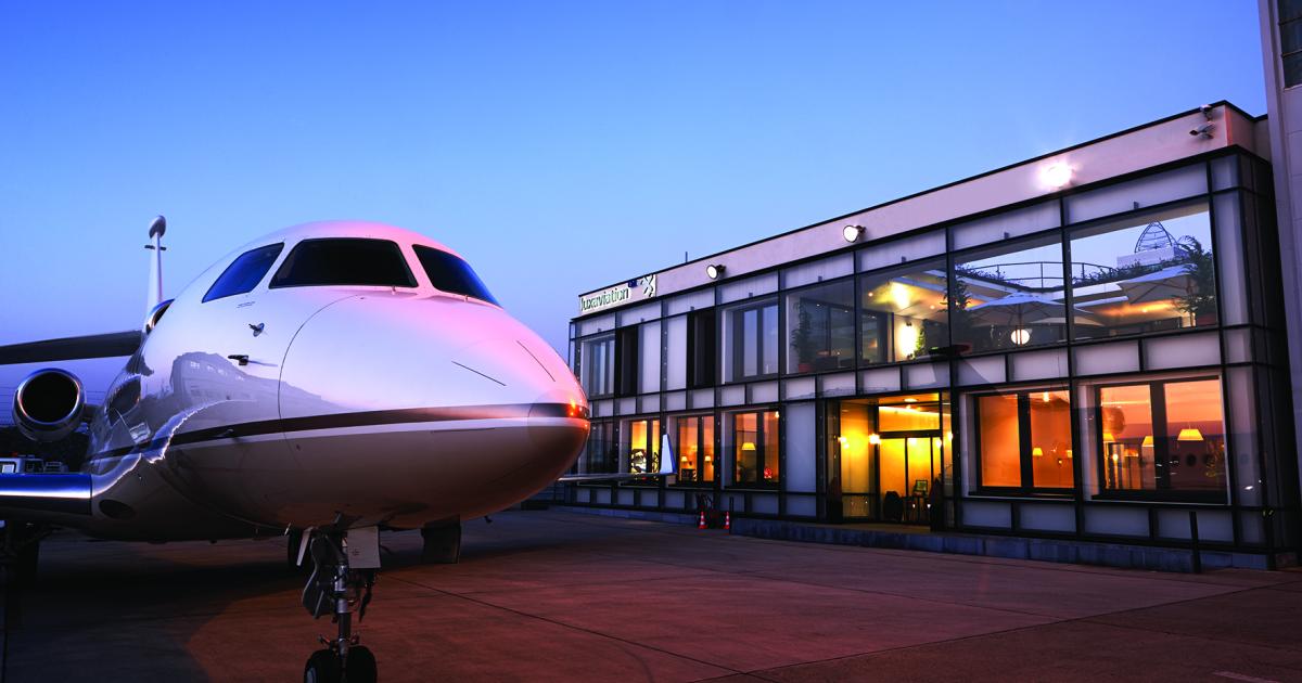 Luxaviation's private terminal at Paris Le Bourget Airport.