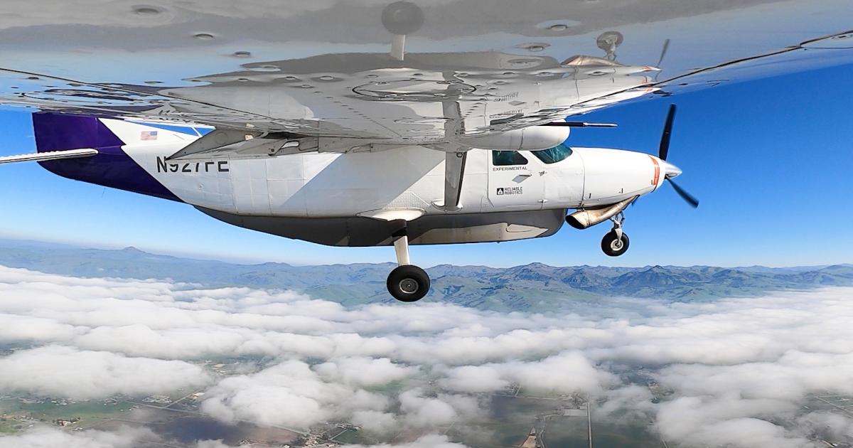 Reliable Robotics is using a Cessna Caravan aircraft to develop its autopilot.