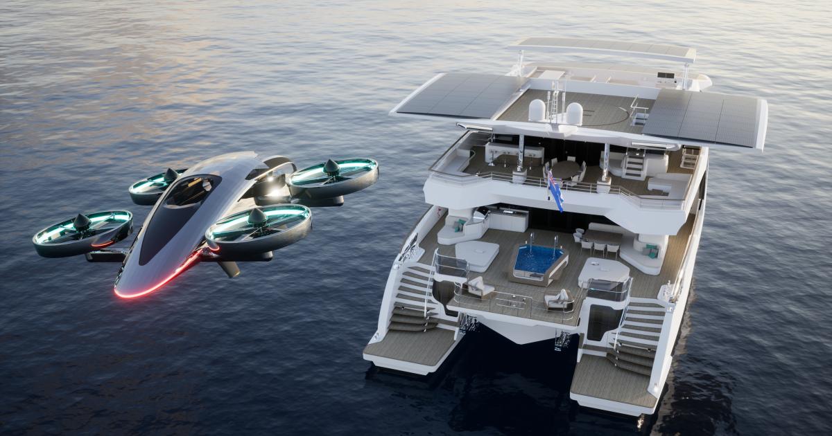 VRCO's four-seater XP4 personal eVTOL aircraft could operate from yachts.