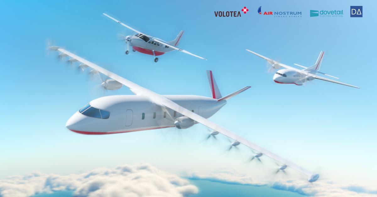 Dante Aeronautical and Dovetail Electric Aviation have received backing from Air Nostrum and Volotea for their plans to market electric regional airliners.