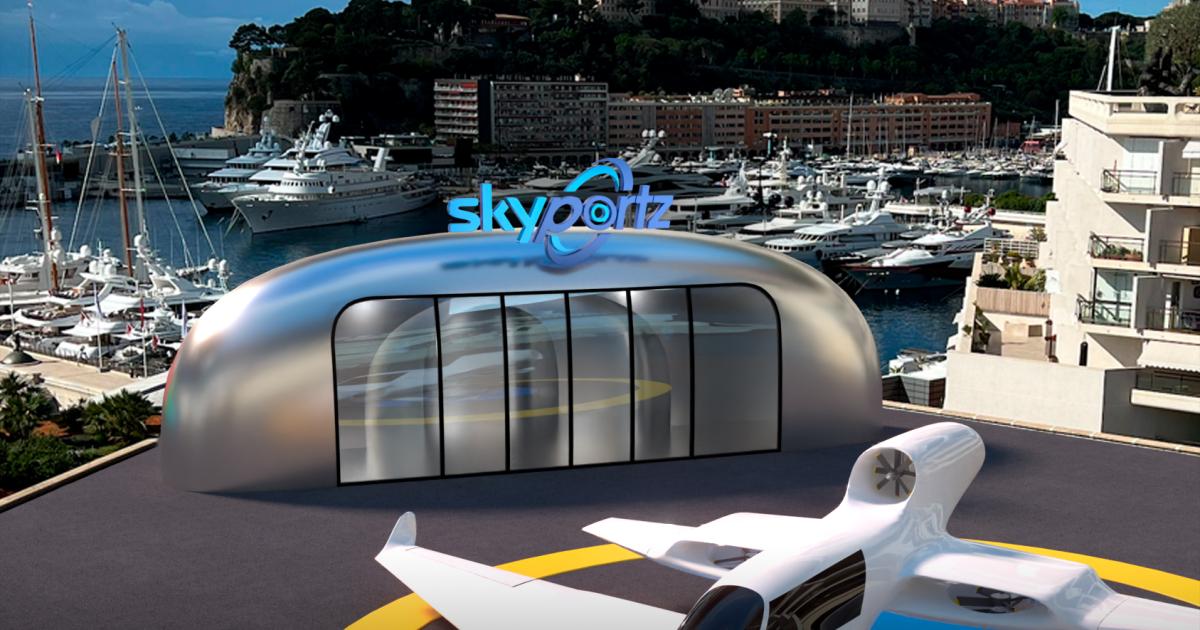 Skyportz unveiled a concept for a so-called vertiport-in-a-box.