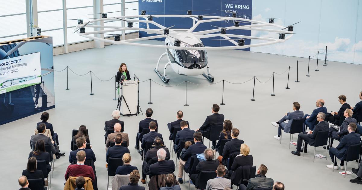 Volocopter opened its eVTOL manufacturing facility at Bruchsal in Germany on April 4, 2023.