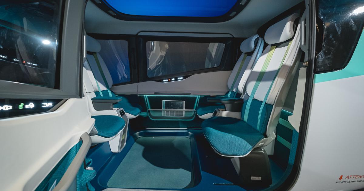Eve has unveiled the passenger cabin of its eVTOL aircraft.