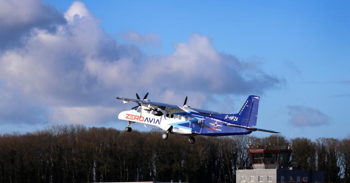 ZeroAvia's hydrogen-powered Dornier 228 technology demonstrator aircraft made its first flight on January 19.