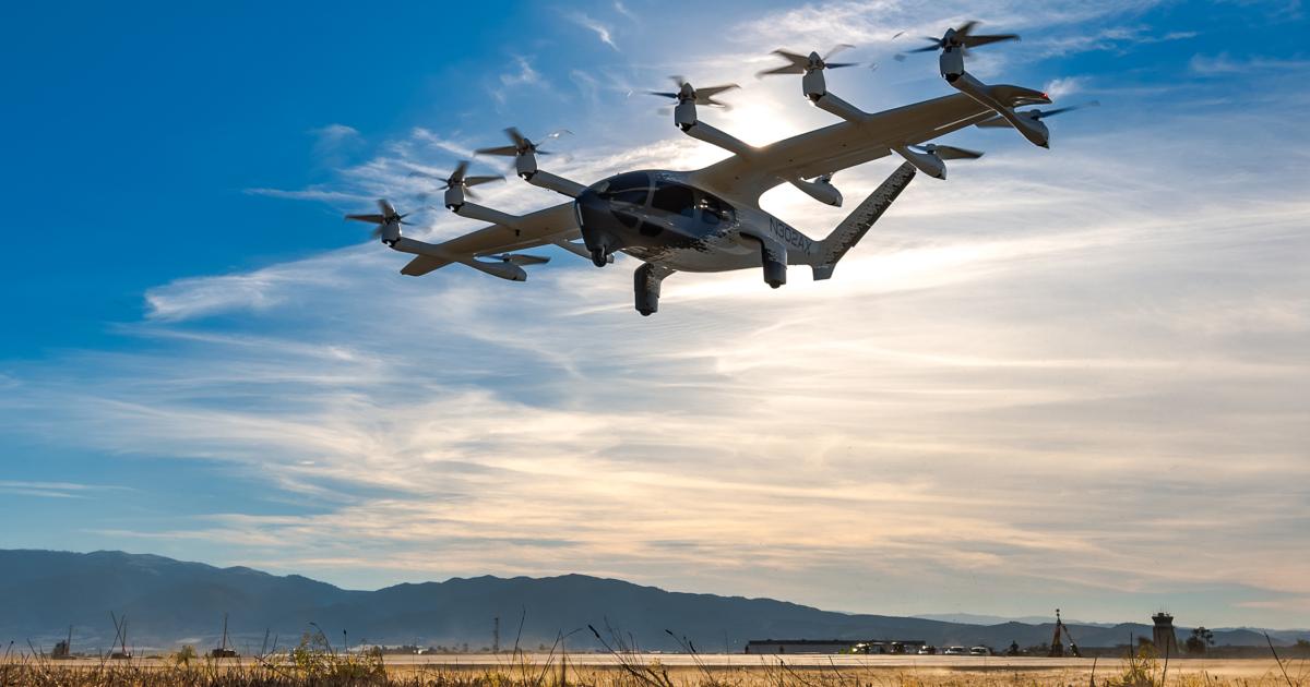 The Midnight eVTOL aircraft is pictured during a flight test