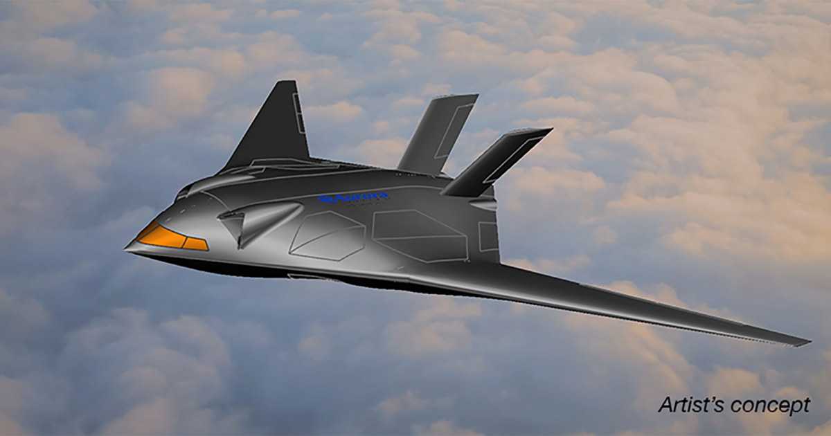 Artist's concept of Aurora's blended-wing-body HSVTOL aircraft