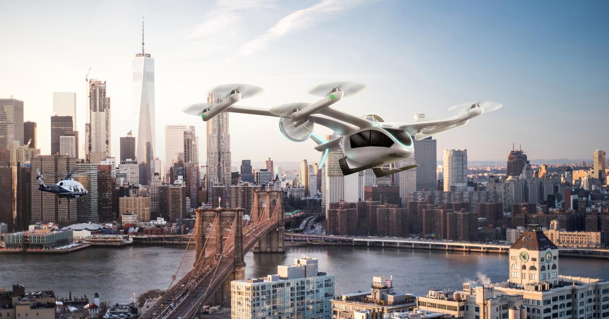 Eve's four-passenger eVTOL aircraft could operate in cities such as New York.