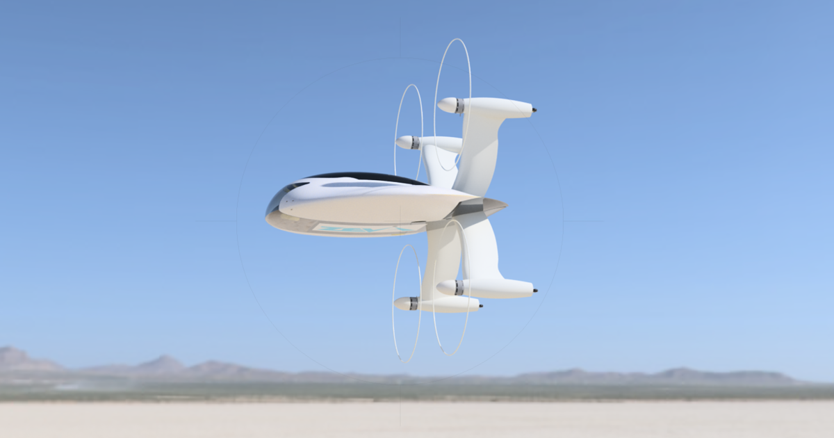 An artist's rendering of Zeva's Z2 eVTOL prototype aircraft.