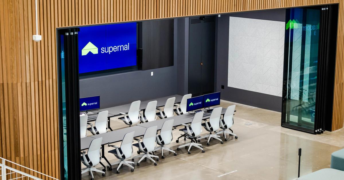 A view of a conference room in Supernal's Fremont office