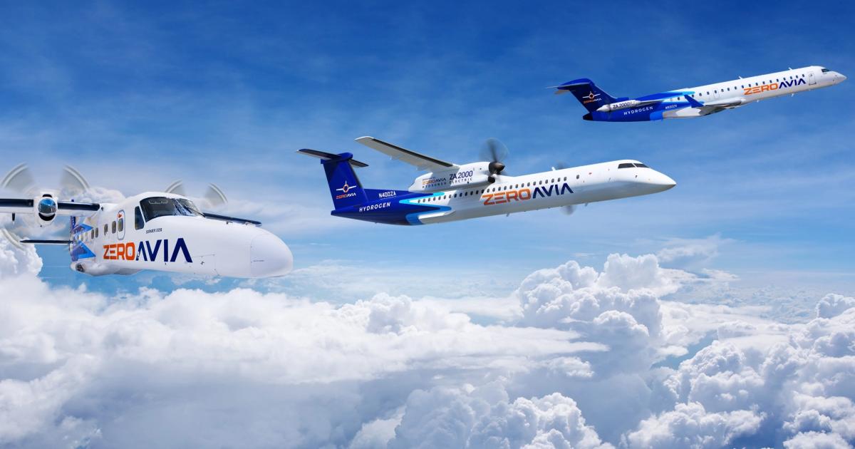 A rendering of ZeroAvia's hydrogen-electric aircraft