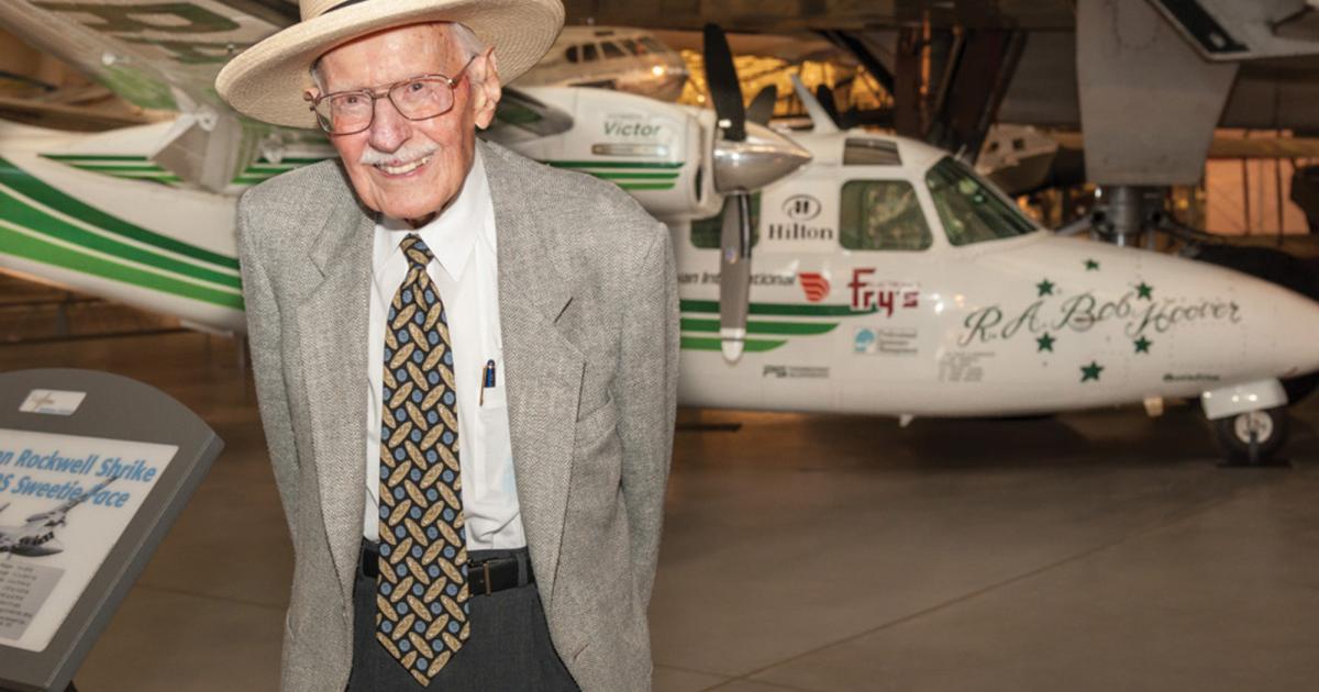 Bob Hoover delighted airshow audiences with his “energy management” aerobatic act in a Shrike Commander with both engines shut down and the props feathered. (Photo: Smithsonian/National Air & Space Museum)