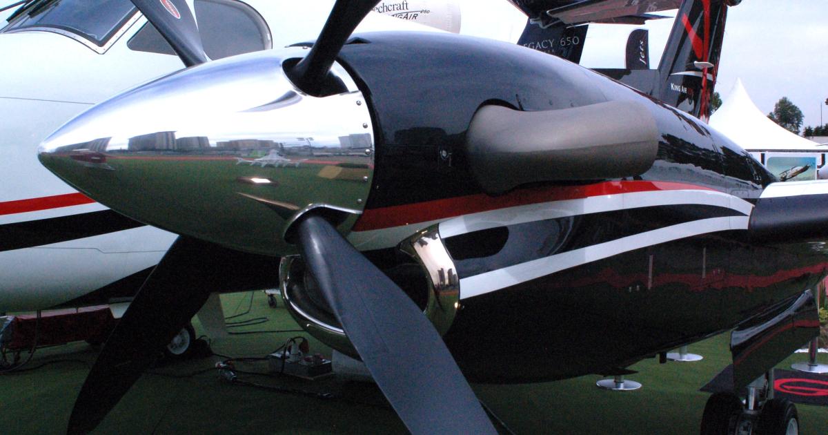 The  PT6A-52 on this King Air 250 is the same engine going into the King Air 200 upgrade offered by Hawker Beechcraft and performed by Blackhawk. (Photo: Kirby J. Harrison)