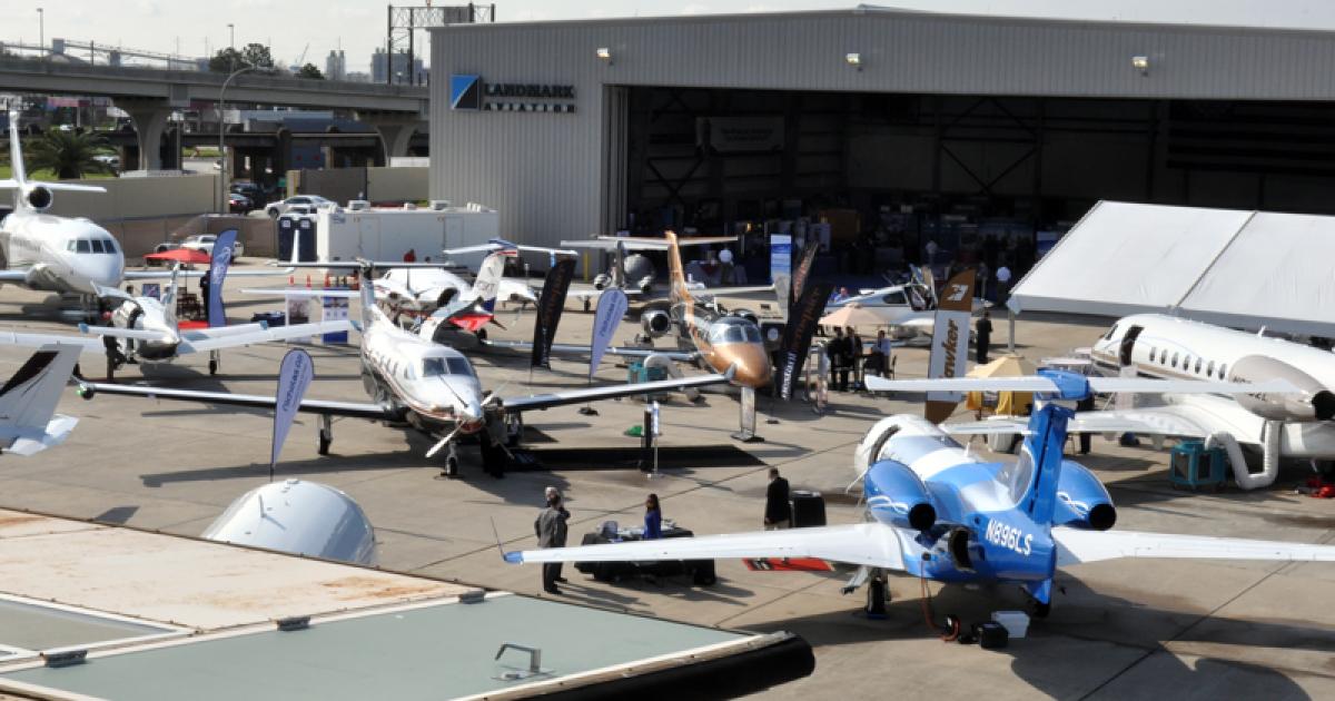 NBAA held the first business aviation regional forum this year in New Orleans. Landmark Aviation was the host FBO for the event, which drew more than 500 attendees, 63 exhibitors and 14 display aircraft. (Photo: David Spielman)