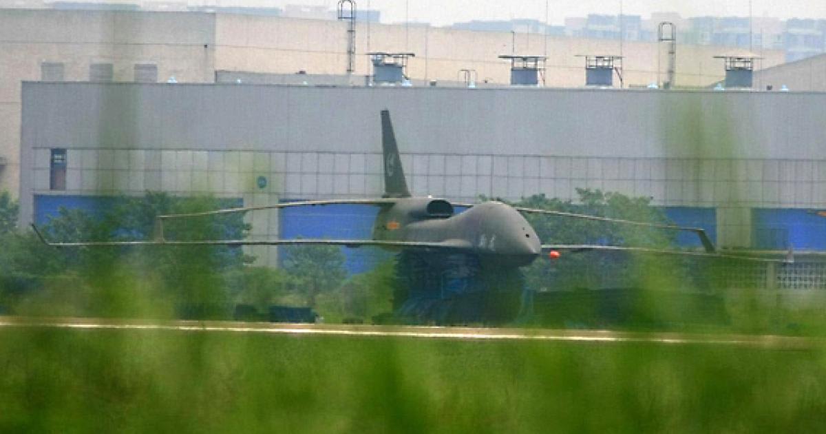 Chengdu’s latest surprise is this joined-wing UAV, seen outside the company’s facility in late June.