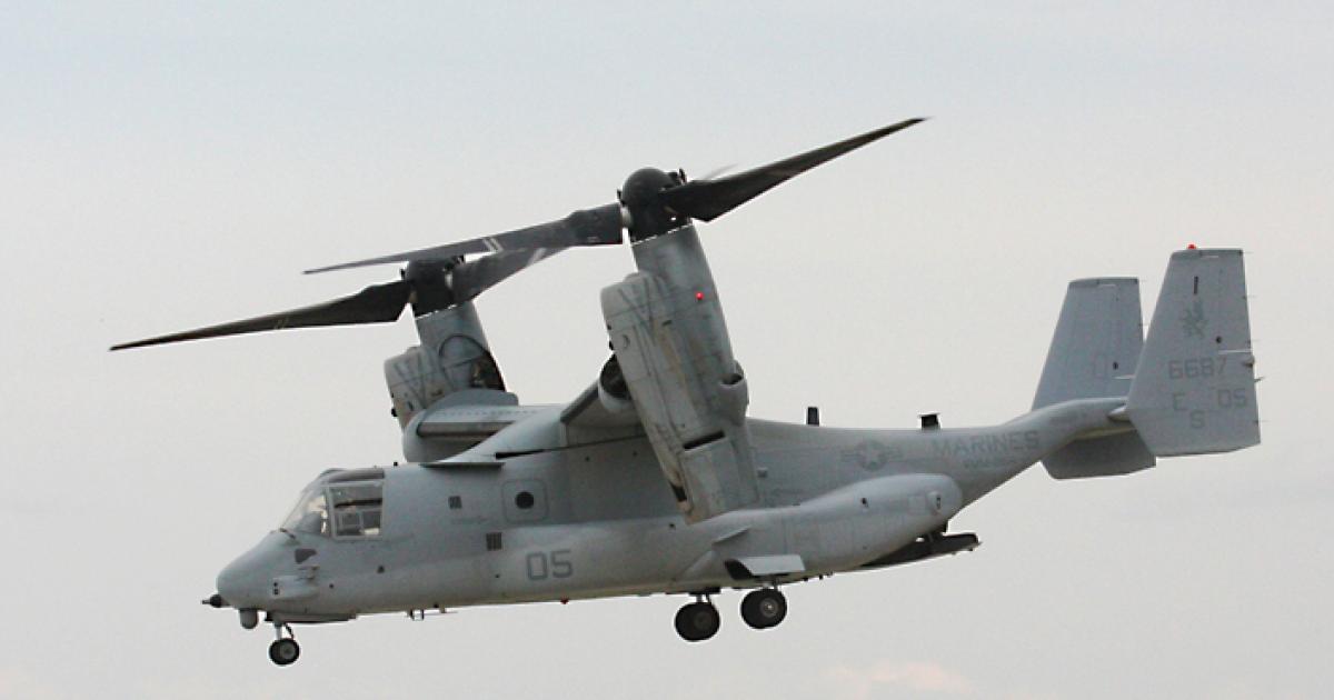 The Bell Boeing V-22 Osprey is a target for cutback or cancellation.