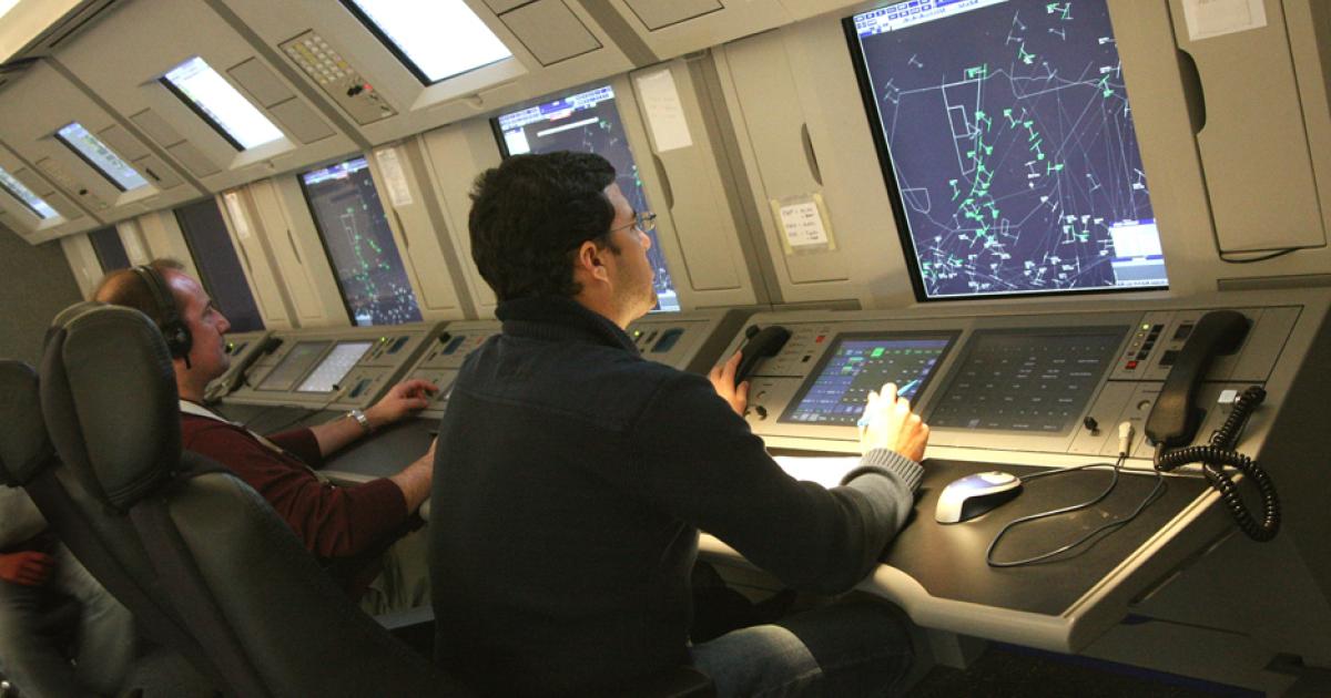Air traffic controllers at Eurocontrol’s Maastricht Upper Area Control Center in the Netherlands will be managing traffic using Sesar in the coming years. (Photo: Eurocontrol)