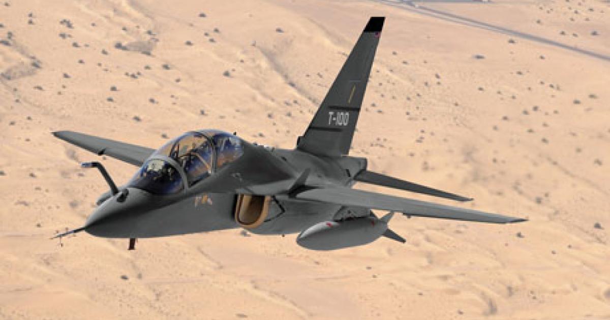 General Dynamics and Alenia Aermacchi will offer the T-100 variant of the M-346 jet trainer for the U.S. Air Force’s T-X trainer replacement program. (Photo: Alenia Aermacchi)