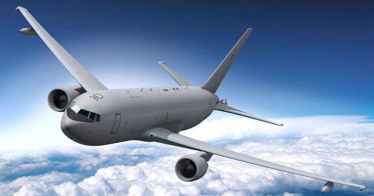 U.S. Air Force officials say dual FAA certifications of the Boeing 767 airframe presents program risk for KC-46A tanker. (Photo: Boeing)