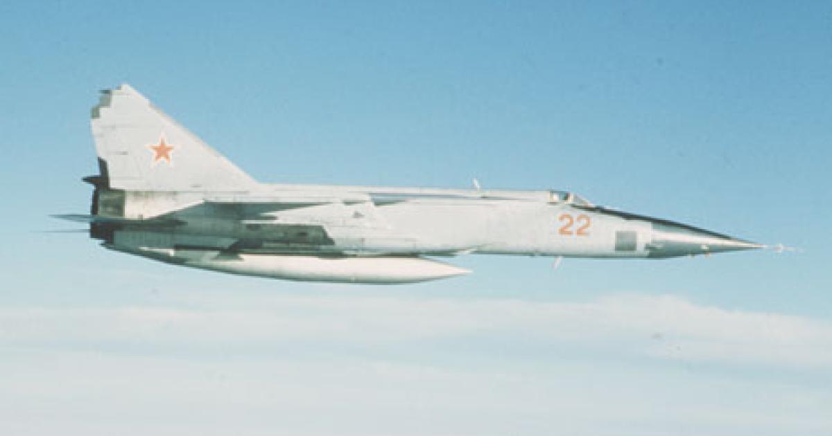 The Russian Air Force still operates 20 MiG-25R reconnaissance aircraft and has decided to modernize them. This one was photographed over the Baltic Sea by the Swedish air force in 1990.