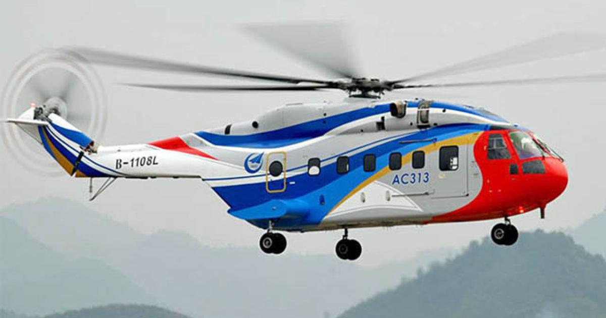 China Certifies Avic’s Heavy-lift AC313 Helo