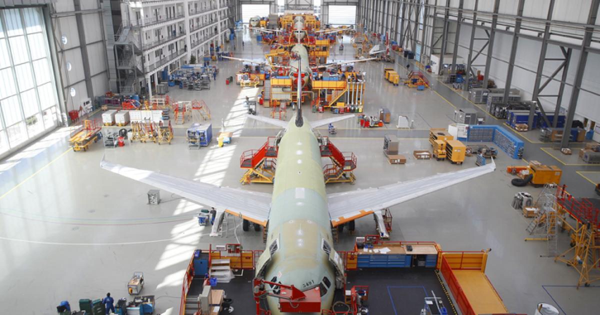 Improved sales have convinced Airbus parent company EADS to raise production rates for its A320 family of narrow-bodied airliners to 38 units per month by August 2011 and to 40 units by the second quarter of 2012. (Copyright Airbus)